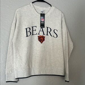 NFL Chicago Bears Crewneck Sweatshirt in Heather Gray with Navy & Orange Logo